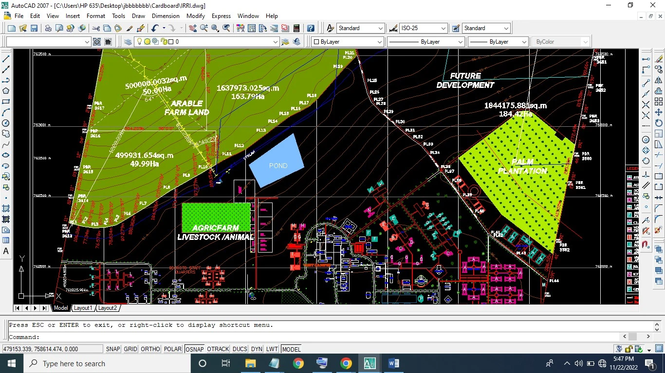 Land survey contour drawing AutoCAD and field data processing Tanzania